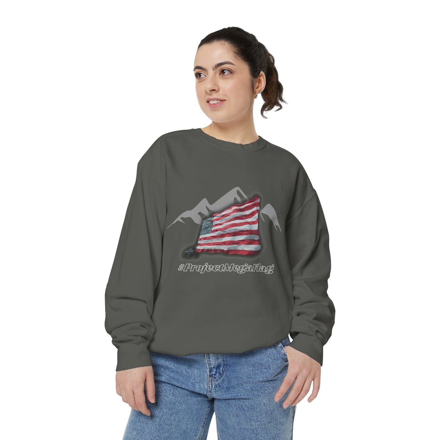 Unisex Garment-Dyed Sweatshirt - #ProjectMegaFlag