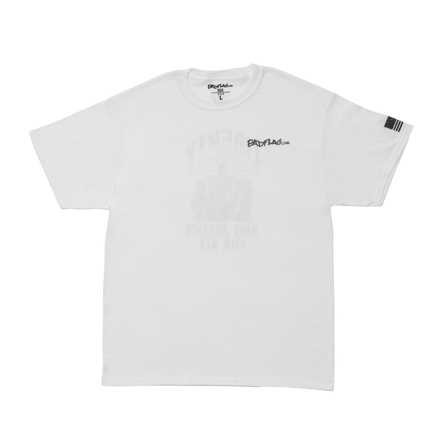 Liberty and Justice Graphic Tee-white