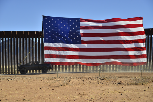 Project Mega Flag Patrols The Southern Border Wall Poster